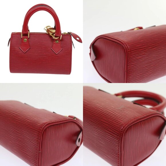 LOUIS VUITTON Epi Mini Speedy Hand Bag SPO 2way Red LV Auth 56797SM - Picture 14 of 15